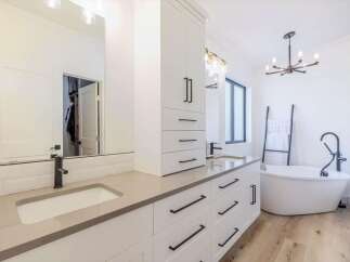Step into a luxurious bathroom retreat.
