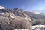 Snowy mountainside escape with breathtaking views.