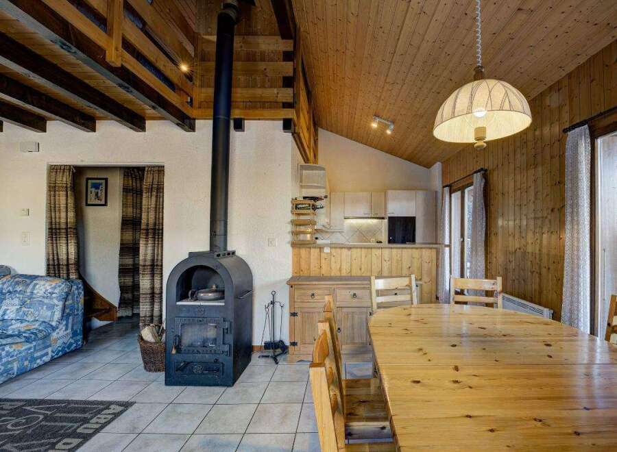 Cozy cabin retreat with a rustic charm.