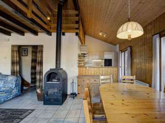 Cozy cabin retreat with a rustic charm.