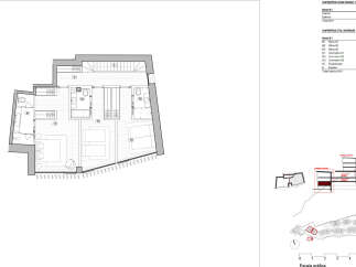This floor plan showcases a modern residential layout, featuring three bedrooms and bathrooms for comfortable living.