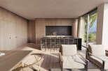 Stunning modern home with open-concept living and kitchen, seamlessly blending indoor and outdoor spaces.