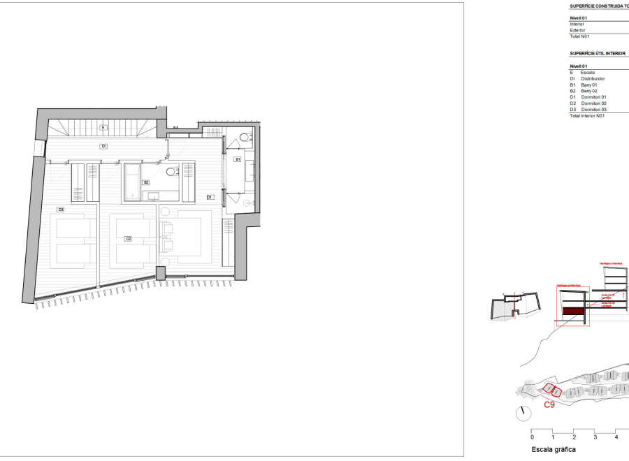 This floor plan showcases a modern property with well-defined spaces, including multiple bedrooms and bathrooms.