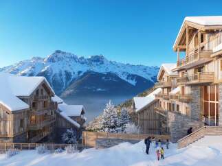 Luxury ski-in/ski-out chalets in the French Alps with breathtaking mountain views.