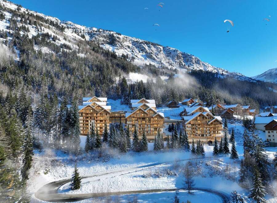 Luxury apartments nestled in the French Alps, offering breathtaking mountain views and ski-in/ski-out access.