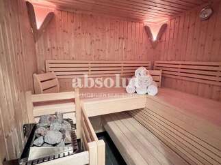 Step into your personal oasis with this stunning sauna.