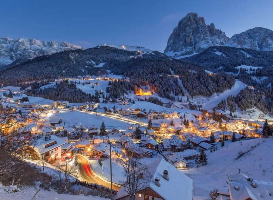 Nestled in a snow-covered valley, this charming village offers breathtaking views of the majestic mountains.