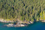 Discover this breathtaking waterfront property nestled amongst lush evergreen trees.