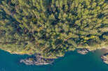 Discover this secluded waterfront property nestled amidst lush evergreen forests.
