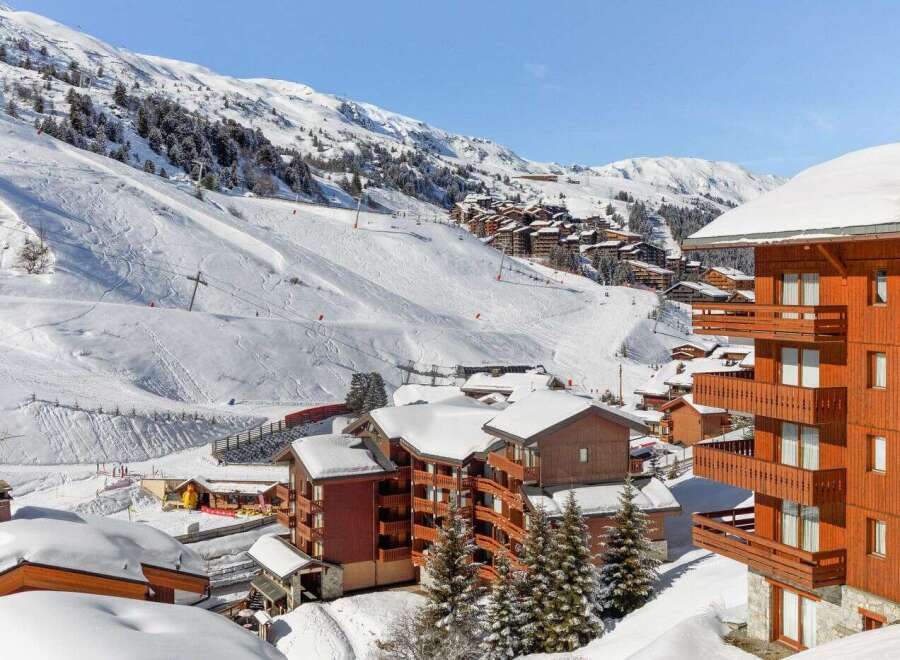 Luxury chalet in the French Alps with stunning mountain views.