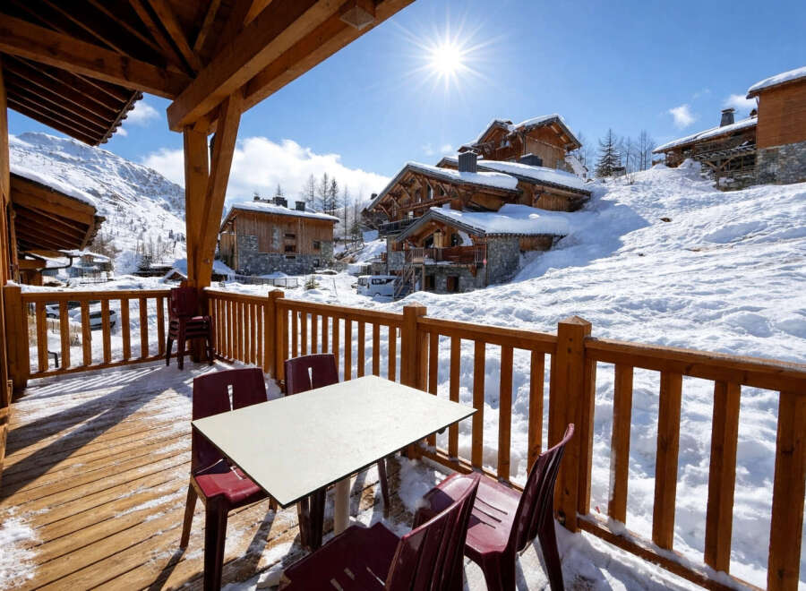 Experience the ultimate winter getaway in this stunning chalet, offering breathtaking mountain views and a cozy atmosphere.