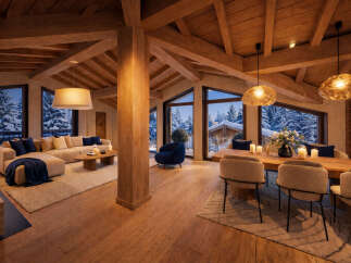 Experience the epitome of luxury living in this stunning chalet, boasting exquisite wooden architecture and breathtaking views.