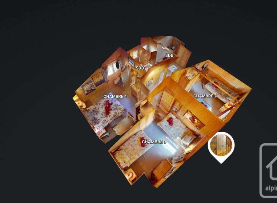 This charming property boasts four bedrooms, each offering a cozy and comfortable atmosphere.