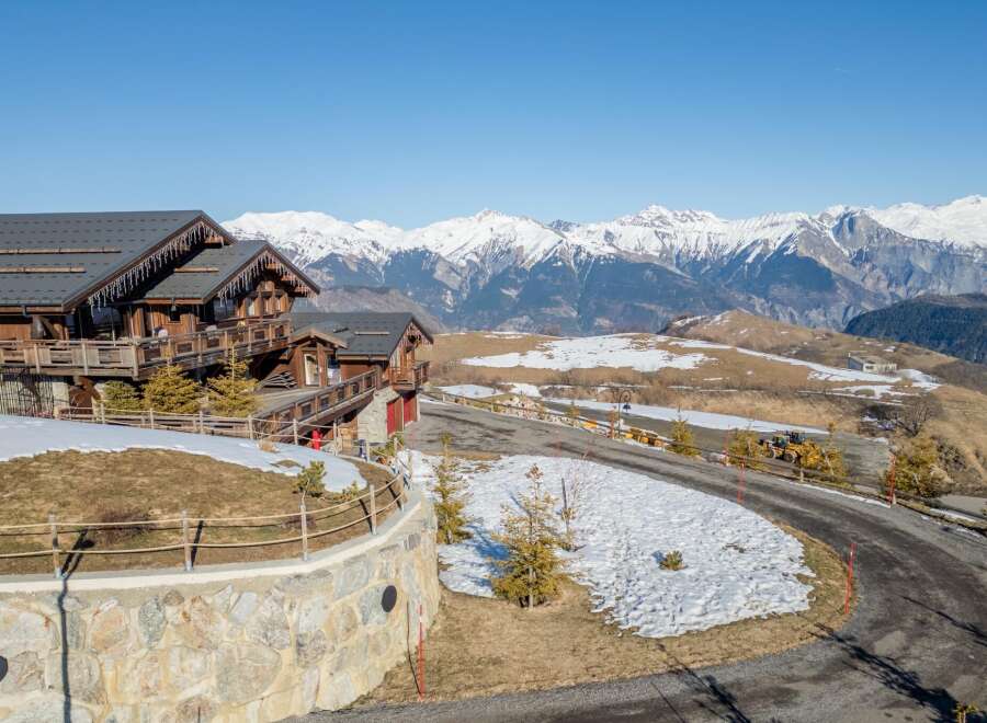 Luxury chalet in the French Alps with breathtaking mountain views.