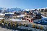 Luxury chalet in the French Alps with stunning mountain views.