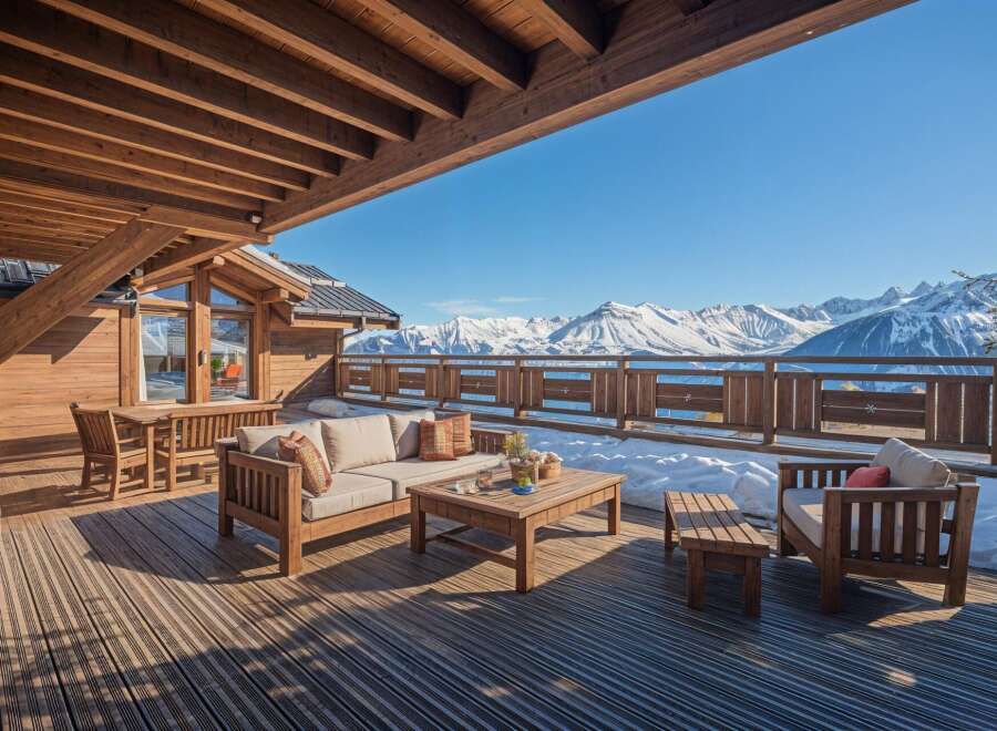 Luxury chalet with breathtaking mountain views.