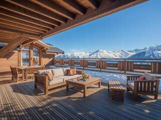 Luxury chalet with breathtaking mountain views.