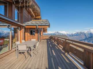 Luxury chalet with breathtaking mountain views.