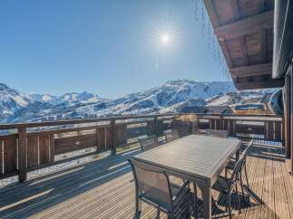 Luxury chalet with breathtaking mountain views.