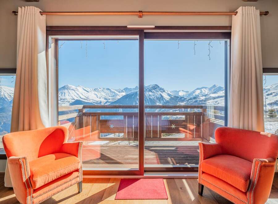 Luxury chalet with breathtaking mountain views.