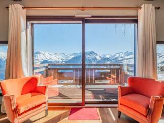 Luxury chalet with breathtaking mountain views.