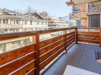 Enjoy stunning views from this charming balcony.