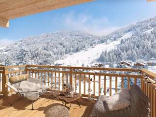 Cozy up on your private balcony with breathtaking mountain views.