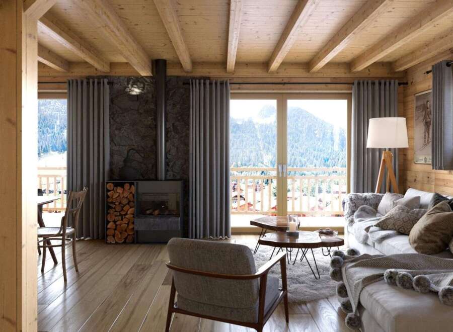 Cozy mountain chalet with stunning views.