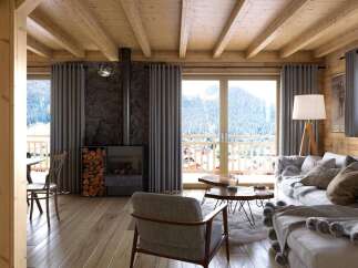 Cozy mountain chalet with stunning views.