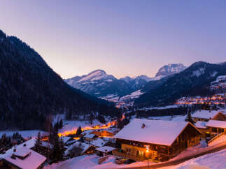 Nestled in a picturesque alpine village, this charming chalet offers breathtaking mountain views and cozy interiors.