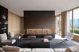 Stunning mountain views from this luxurious living space.