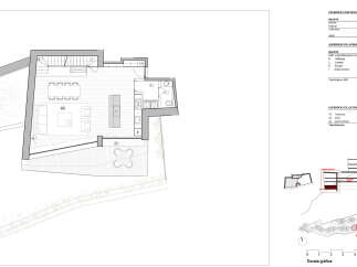 This floor plan showcases a well-designed property with an open-concept living, dining, and kitchen area, complemented by a terrace and garden.