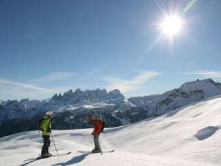 Enjoy a breathtaking winter landscape with stunning mountain views.