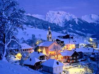Experience the charm of a winter wonderland in this picturesque village.