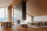 Stunning mountain views from this luxurious open-plan living space.