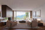 Stunning mountain views from this luxurious living space.
