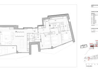 This floor plan showcases a modern apartment layout with distinct living zones.