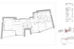 This floor plan showcases a modern apartment layout with distinct living zones.