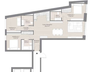 This stunning apartment boasts 3 bedrooms and 3 bathrooms, perfect for a family or those who value extra space.
