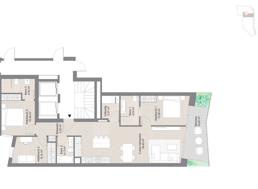 This stunning 2-story home boasts 3 bedrooms, 3 bathrooms, and a spacious kitchen-dining area.