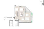 Stunning penthouse with 2 bedrooms and 2 bathrooms, spacious living area, and a large terrace.