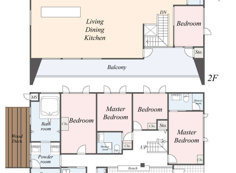 This stunning two-story home boasts a spacious living, dining, and kitchen area, perfect for entertaining.