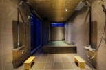 Indulge in tranquility at our luxurious hotel, featuring a private onsen bath with sleek shower facilities.