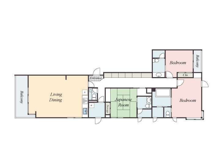 This stunning apartment boasts two bedrooms, each with its own balcony, perfect for enjoying morning coffee or evening sunsets.