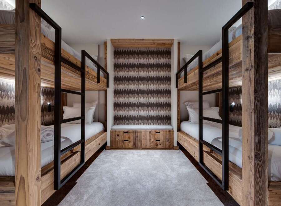 This stunning chalet boasts a unique bunk room, perfect for families or groups.