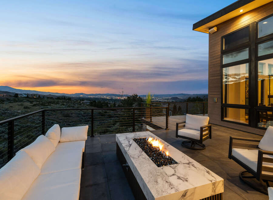 Luxury mountain home with breathtaking sunset views.