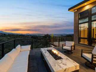 Luxury mountain home with breathtaking sunset views.