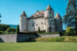 This stunning castle boasts a majestic presence with its multiple towers and well-maintained grounds.