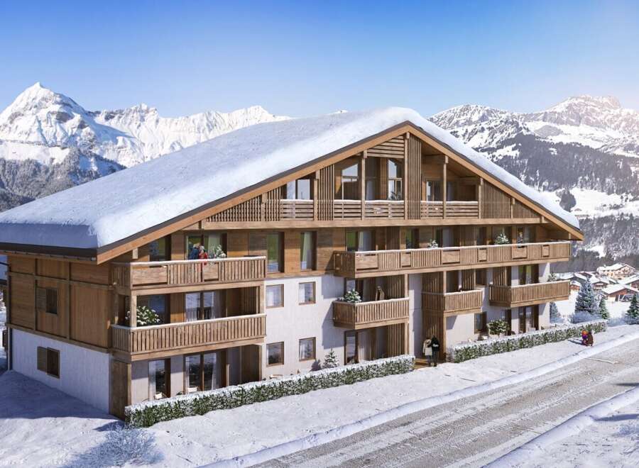 Luxury chalet apartments in the French Alps, offering breathtaking mountain views and ski-in/ski-out access.