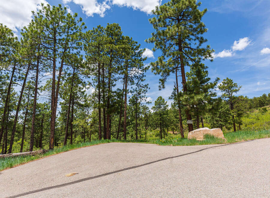 Discover serenity in this picturesque mountain setting, where towering pines create a tranquil atmosphere.